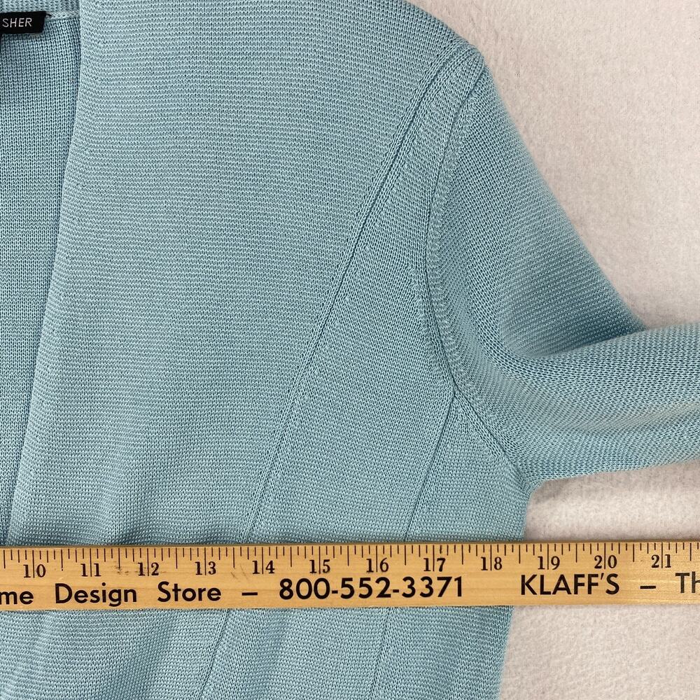 EILEEN FISHER Cardigan S Silk Organic Cotton Interlock Blazer Open Front Blue - Picture 11 of 15
